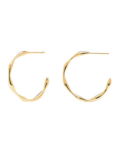 Orecchini Donna PDPaola Argento Dorata 925 Cerchi Grandi Zig Zag AR01-306-U